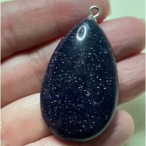 Monkstone with Copper fleck sparkles Oval Pendant  - Solid Stone & Sparkles!
